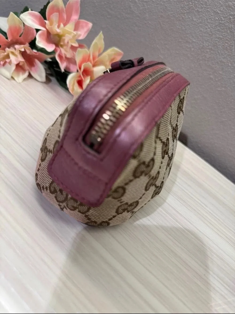 Gucci Pink GG Canvas Cosmetic Pouch